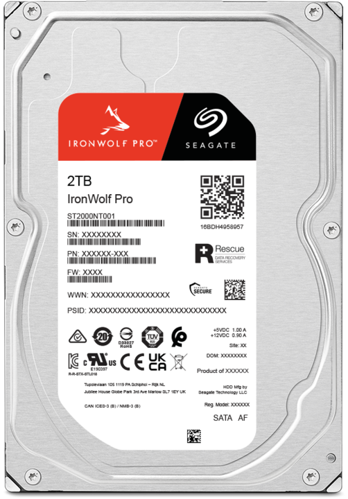 Productafbeelding Seagate IronWolf Pro ST2000NT001, 3,5", 2000 GB, 7200 RPM (2 TB, 3.5", CMR)