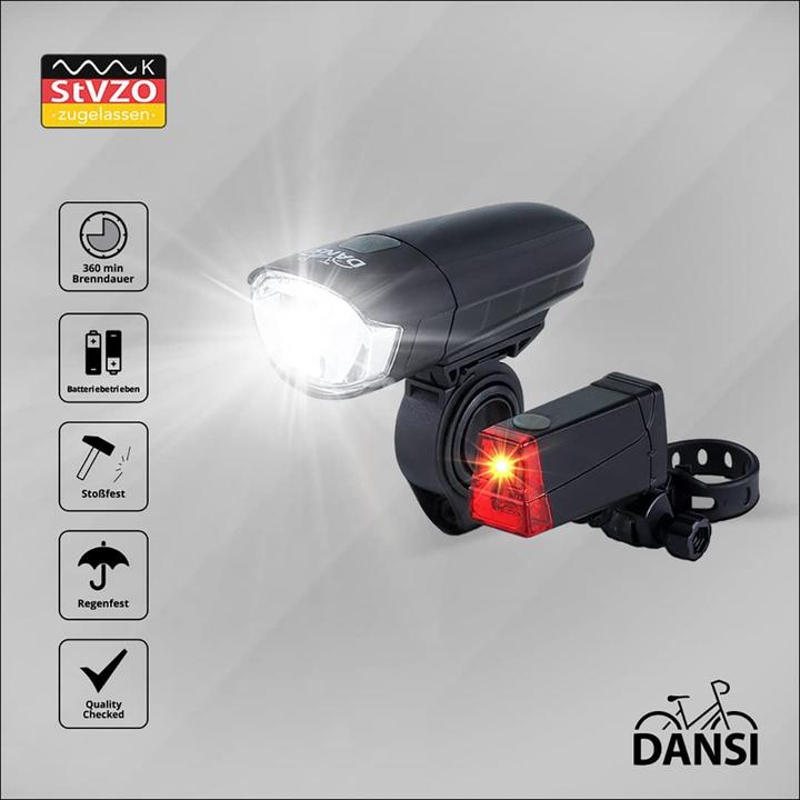 Immagine prodotto Dansi Set di luci per bicicletta a LED Basic (90 lm, 35 lm)