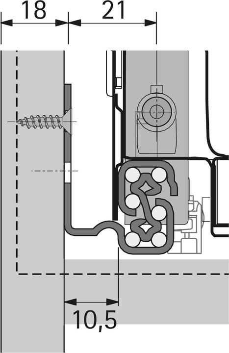 Produktbild Hettich Quadro V6 Silent System 470 mm 30 kg SS18 mm li/re