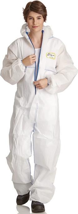 Produktbild Top Swede ProSafe LIGHT, SMS-Overalls, Kapuze, Arm-,Bein- Taillengummi, weiss, CAT.III, Typ 5+6, VE 50 Stück (3XL)