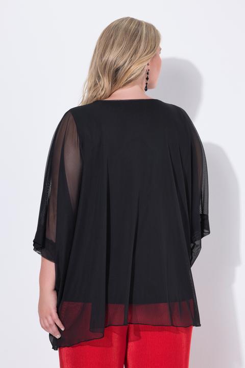 Produktbild Miamoda Mesh-Bluse, oversized, Blumendruck, blickdichtes Jerseytop (42, 44)