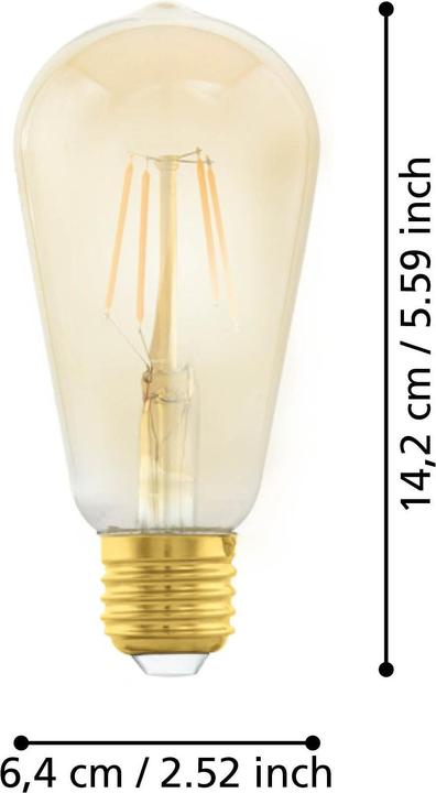 Image du produit EGLO LED paere E27 St64 4W 270Lm 2200K (E27, 4 W, 270 lm, 1 x, G)