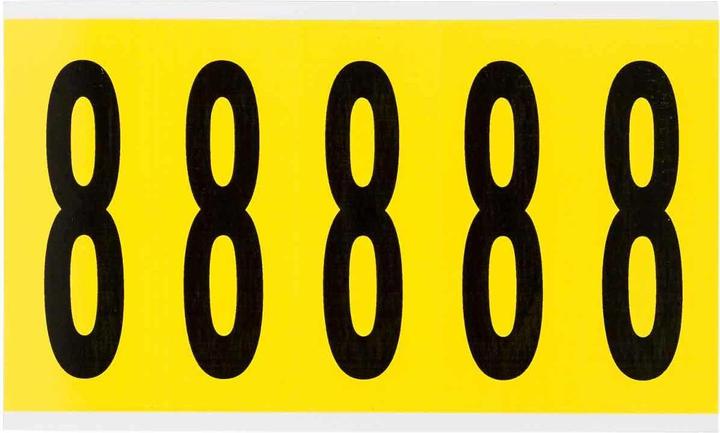 Produktbild Brady 3460-8, B-499, Nylongewebe, Zahl 8, Schwarz auf Gelb, 44 x 127mm, Schrifthöhe 98mm(25 K. á 5