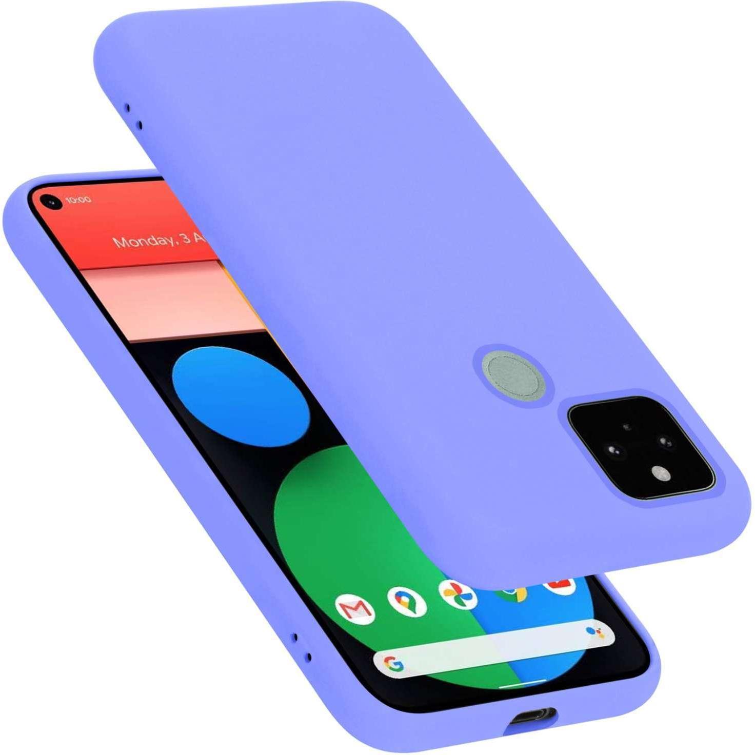 Cadorabo Hülle für Google PIXEL 5 TPU im Liquid Case Design (Google Pixel 5), Smartphone Hülle, Violett