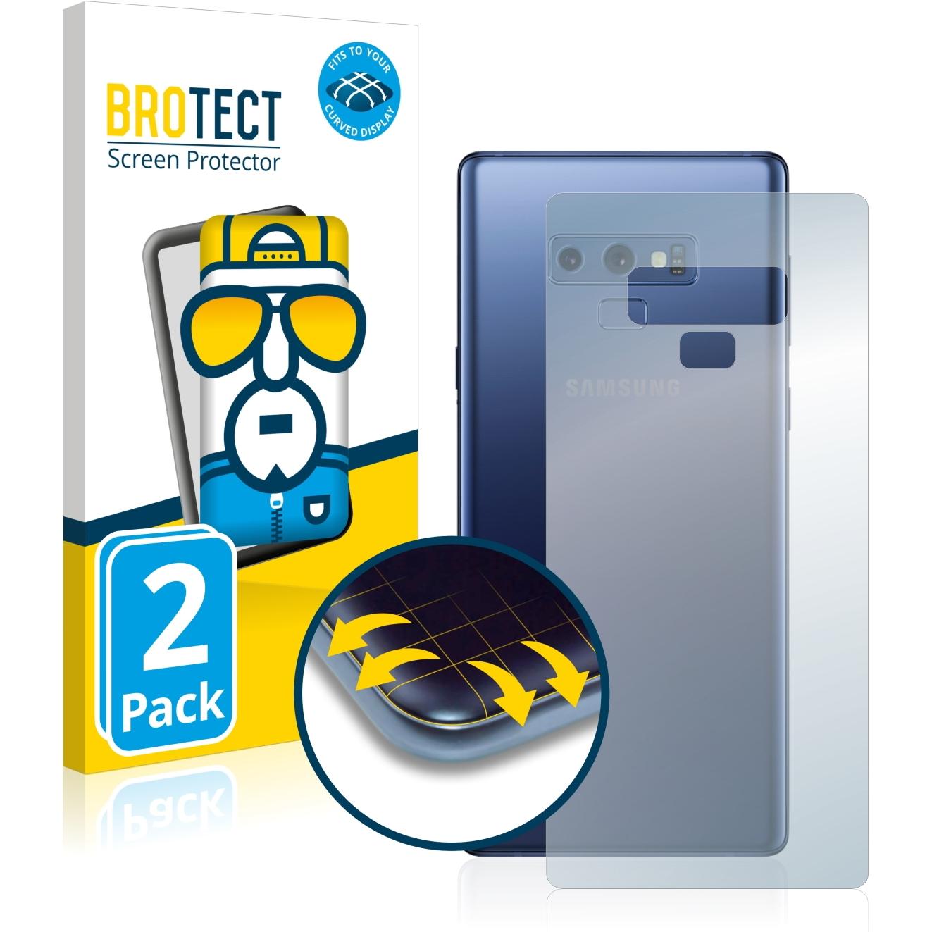 BROTECT Full-Cover Displayschutz (2 Stück, Samsung Galaxy Note 9), Smartphone Schutzfolie, Transparent