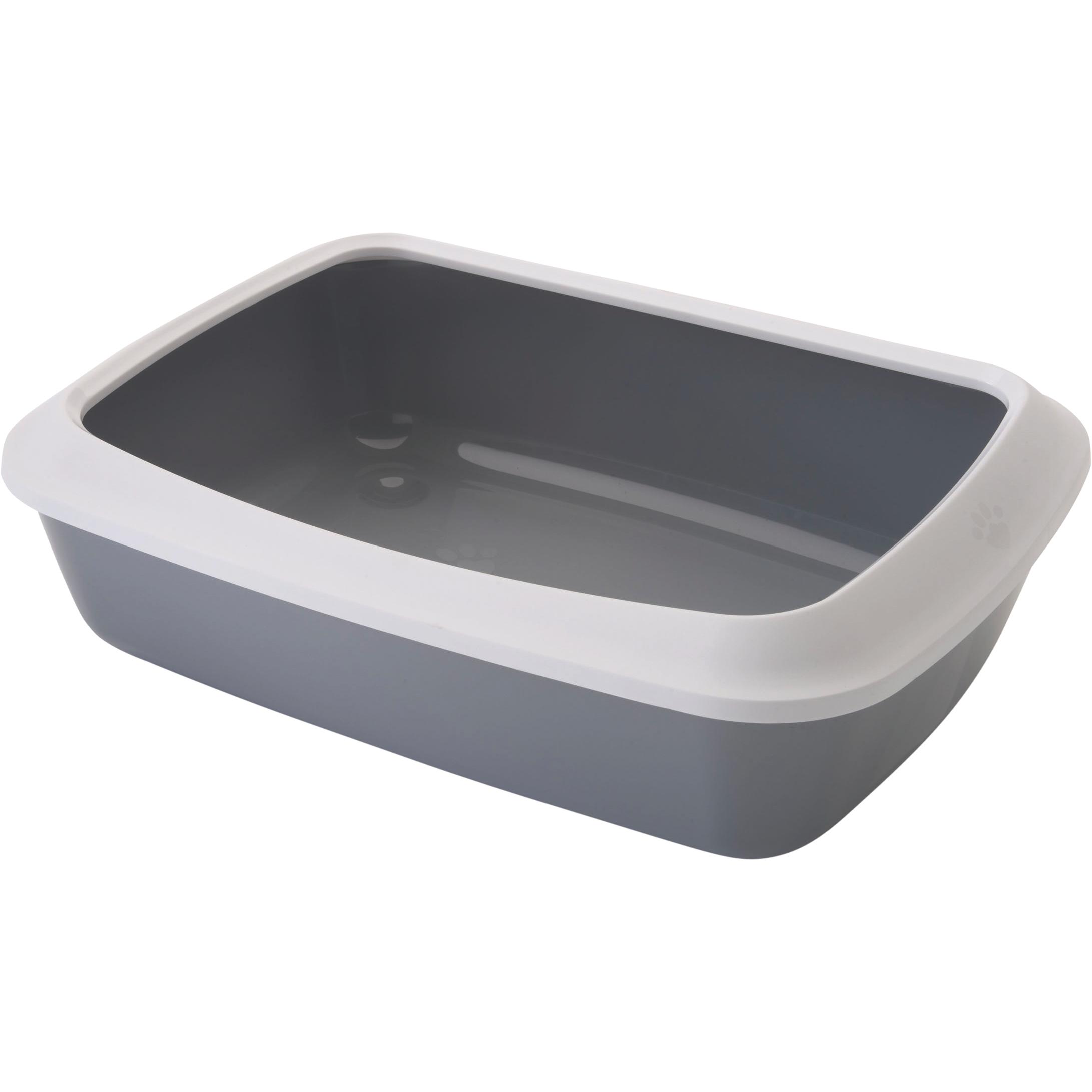 Meilleurs prix pour Bac à litière avec rebord Savic Iriz 42 cm gris clair / blanc - pour chat