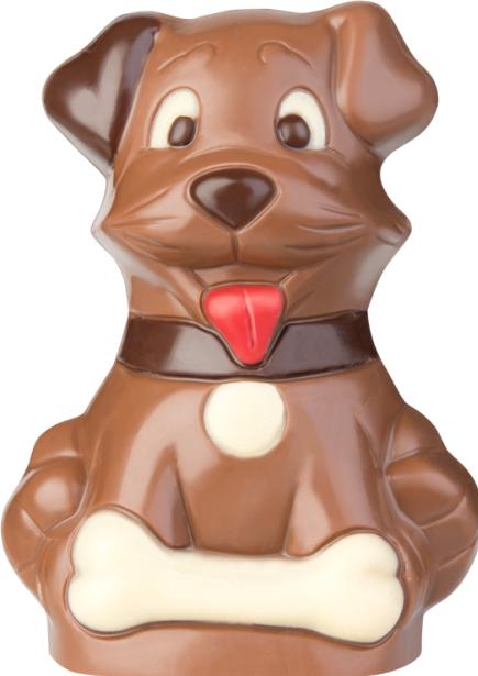 Produktbild miniSchoggi Schokoladenform Hund mit Knochen