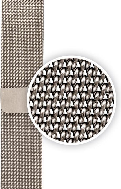 Actual product image Crong Milano Steel – Edelstahlarmband für Apple Watch 42/44/45/49 mm (Champagner) (Stainless steel)