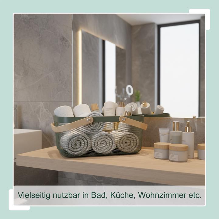 Immagine prodotto Relaxdays Eckiger Drahtkorb mit Henkeln (43 cm, 1x)