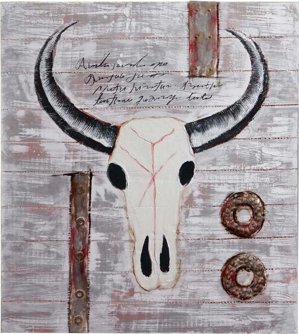 Immagine prodotto Swisshandel24 Toro dipinto a olio, 100% dipinto a mano, quadro murale 3D XL, 100x90cm (100 x 90 cm)