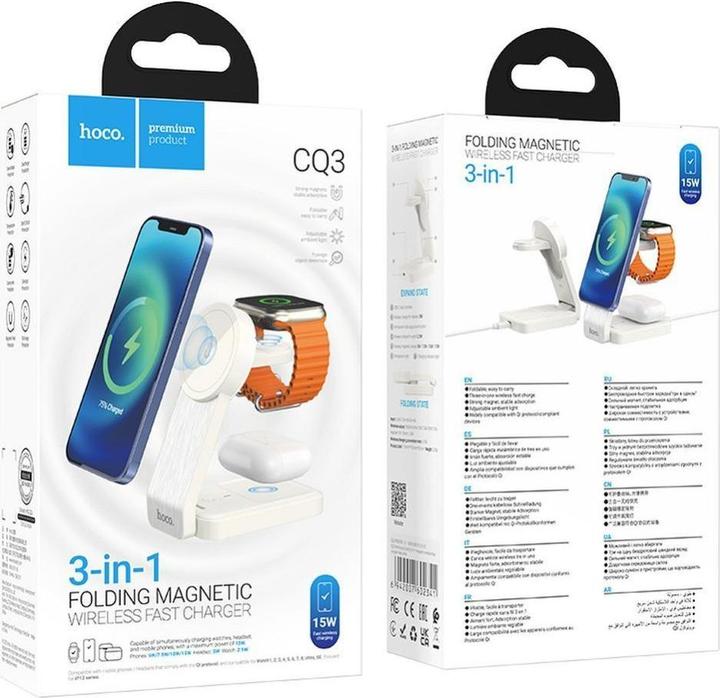Immagine prodotto Hoco Caricabatterie wireless pieghevole 3-1 CQ3 (15 W)