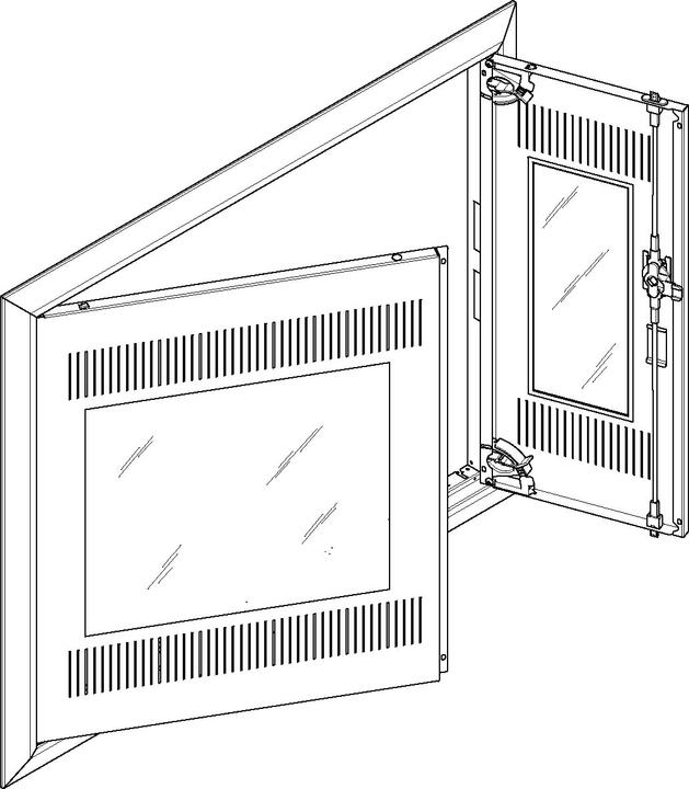 Produktbild ABN Blendrahmen + Mediatür für UP/HW-Feldverteiler 3x4-reihig GBRU34TM
