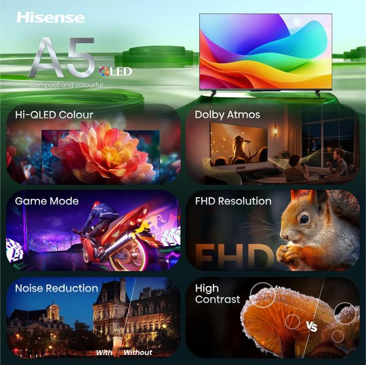Produktbild Hisense TV 50A5DS 50" QLED FHD, 60Hz (50", QLED, Full HD, 2026, DE)