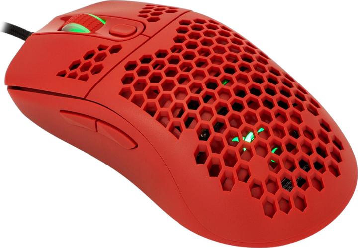 Actual product image White Shark Ultra light gaming mouse Galahad Red, 72g (Cable)