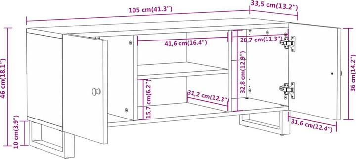 Image du produit vidaXL Zilly (105 x 33.5 x 46 cm)