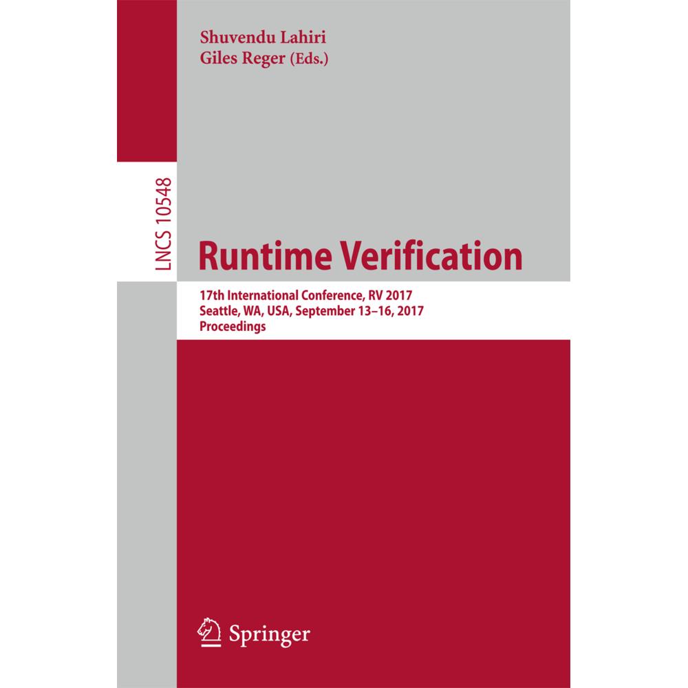 Runtime Verification, Fachbücher von Giles Reger, Shuvendu Lahiri