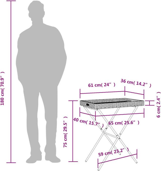 Produktbild vidaXL klappbarer Tabletttisch