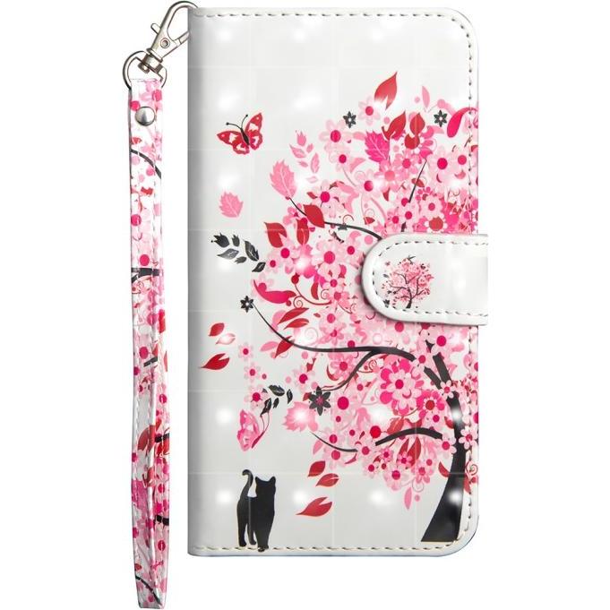 Cover-Discount Galaxy A21s - Etui Glitzer Effekt Baum rosa (Samsung Galaxy A21s), Smartphone Hülle, Rosa