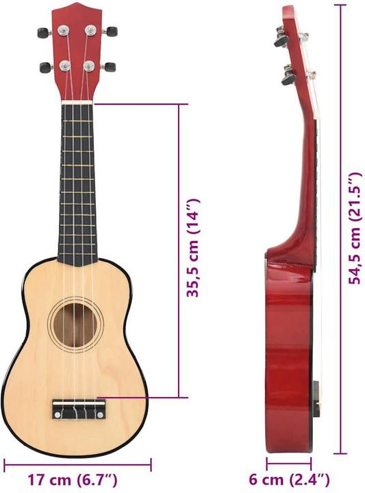 Immagine prodotto vidaXL Set di ukulele soprano per bambini con borsa 21 (Soprano)