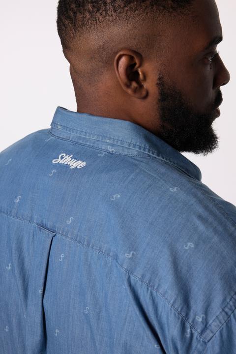 Produktbild Sthuge Jeans-Hemd, Langarm, Alloverprint, Modern Fit, Kentkragen (4XL)