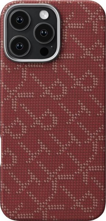 Actual product image Pitaka Tactile Woven Case PTK Red/Gold - iPhone 16 Pro (Apple iPhone 16 Pro)