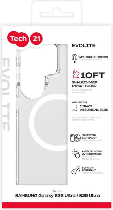 Productafbeelding tech21 Samsung Galaxy S26 Ultra EvoLite Magnet Clear (Samsung Galaxy S25 Ultra, Samsung Galaxy S26 Ultra)