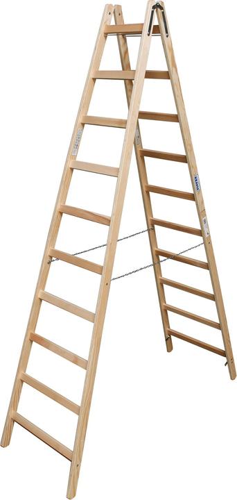 Immagine prodotto Krause KRAU Holz 170125 Scaletta a pioli con 2x10 pioli (Scala doppia, 280 cm)