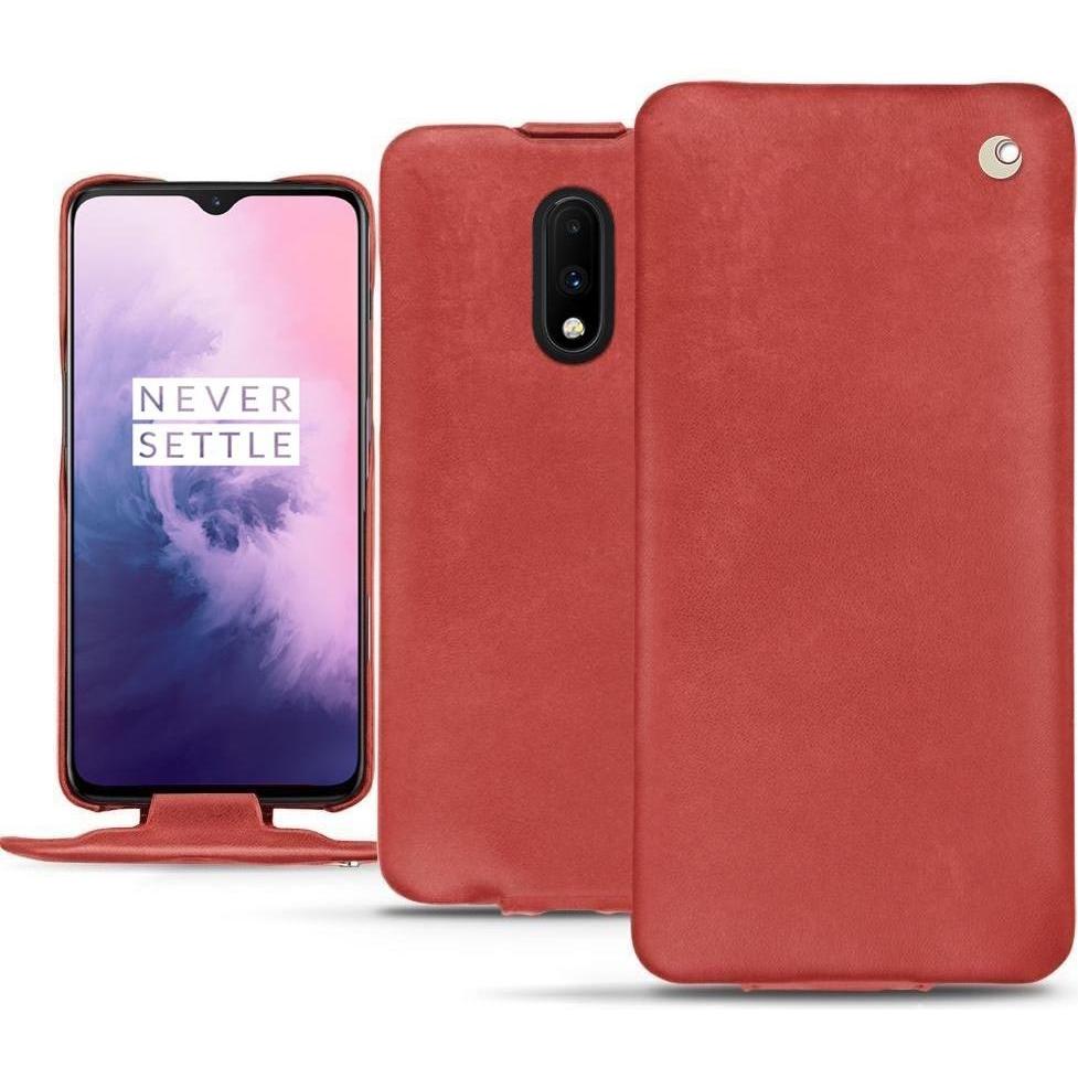 Noreve Lederschutzhülle vertikal (OnePlus 7), Smartphone Hülle, Rot