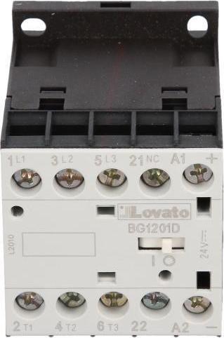 Lovato Contattore di potenza 12A 3P 24V DC 0NO 1NC (11BG1201D024)