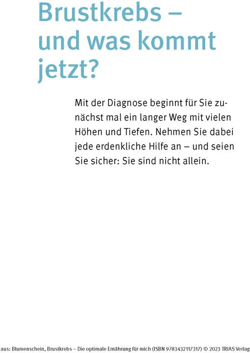 Produktbild Brustkrebs - Die optimale Ernährung für mich (Deutsch, Birgit Blumenschein, 2023)