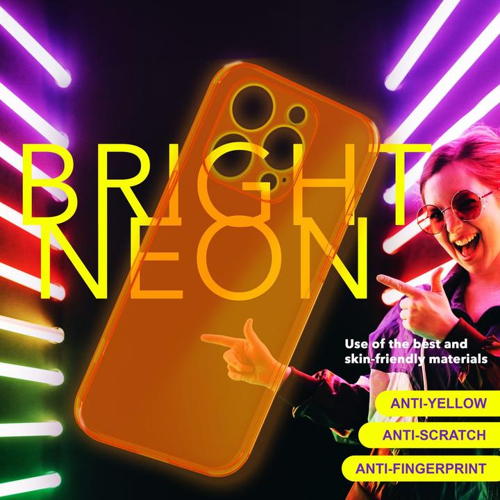 Actual product image Nalia Clear Transparent Neon Silicone Sleeve (Apple iPhone 15 Pro Max)