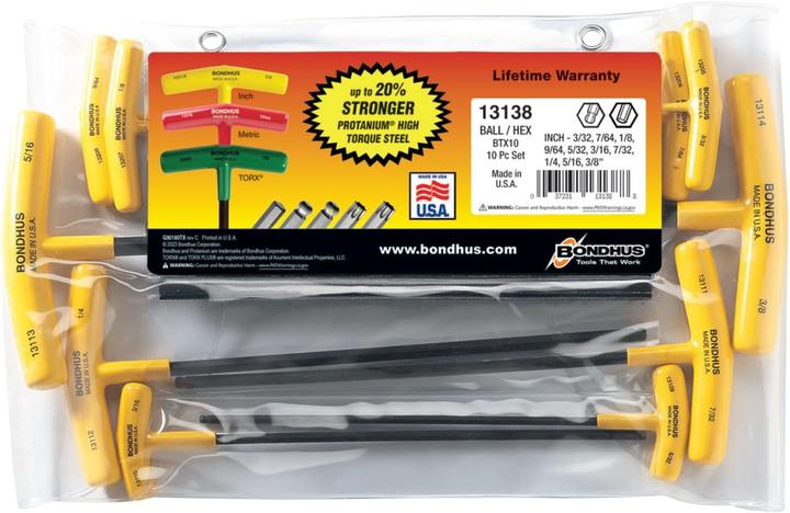 Actual product image Bondhus BTX10 Kugelkopf-Sechskantschlüssel mit T-Griff