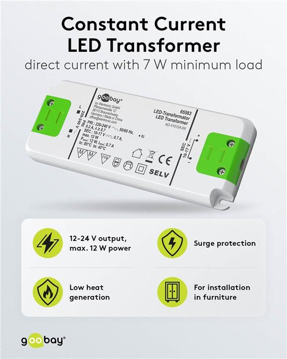 Actual product image Goobay LED constant current transformer / 12 W