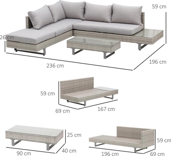 Produktbild Outsunny Gartengarnitur Set