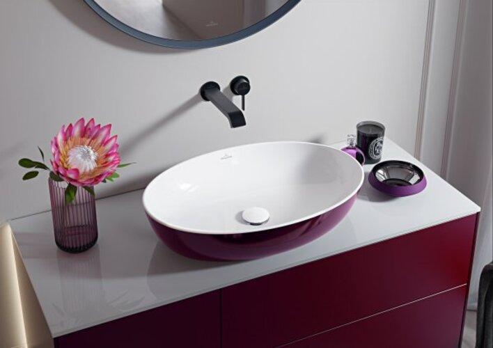 Actual product image Villeroy & Boch Countertop washbasin Artis 61 cm oval white/coal black 419861BCT8 (410 mm, 610 mm)
