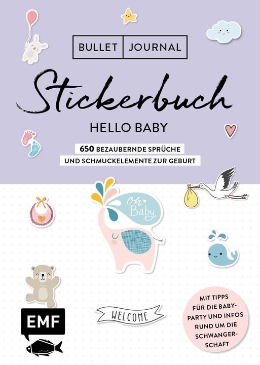 Produktbild Bullet Journal Stickerbuch Hello Baby:750 bezaubernde Sprüche und Schmuckelemente zur Geburt