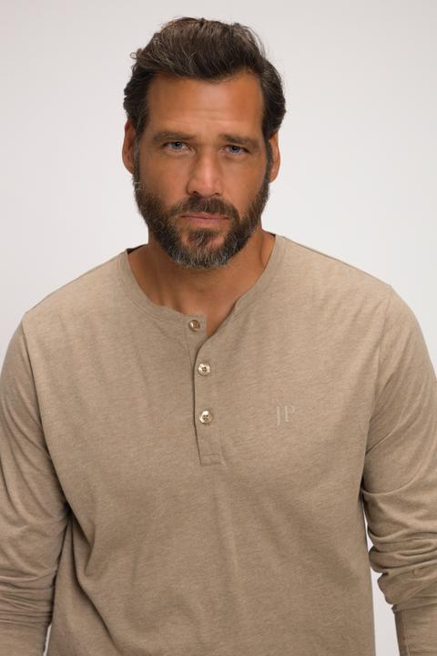 Produktbild JP1880 Henley, Basic, Shirt, Langarm, Knopfleiste, bis 8XL (8XL)