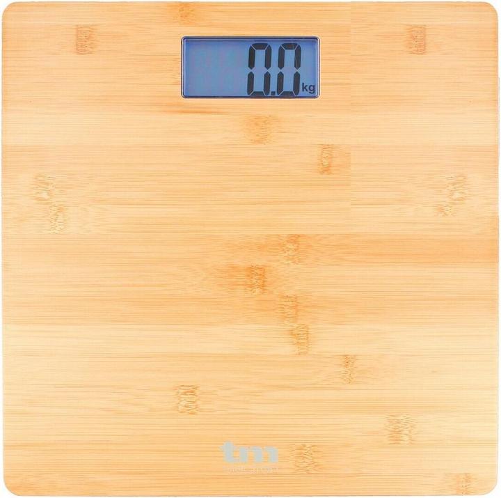 Actual product image TM Electron Bamboo Digital Bathroom Scale Ultra Slim Design 22.5mm LCD Display 84x41mm High Precision Sensors (180 kg)