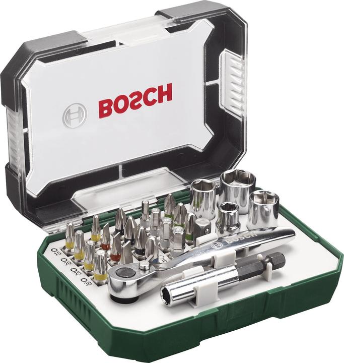 Bosch Professional Zubehör Schrauberbit- und Ratschen-Set, 26-teilig (Kreuz Phillips PH)