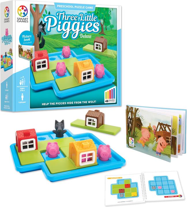 Produktbild Smart Games Knobelspiel Three Little Piggies - Deluxe (Deutsch, Italienisch, Englisch, Französisch, Multilingual)