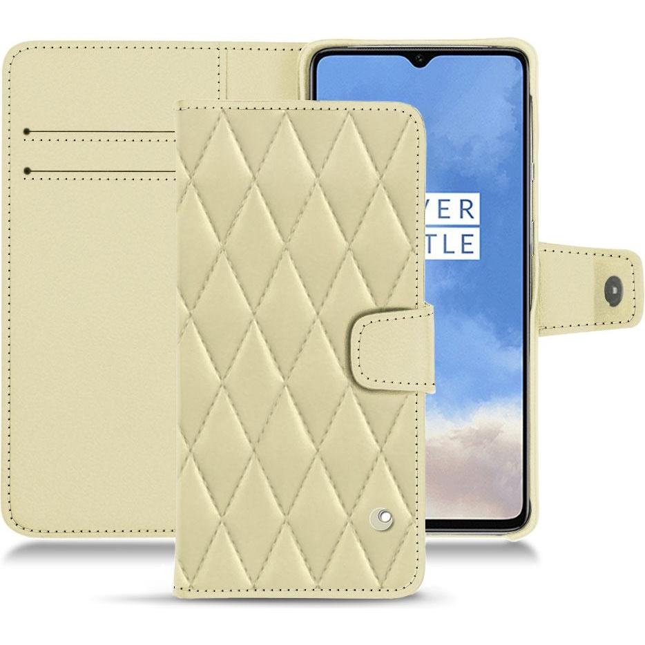 Noreve Lederschutzhülle Wallet (OnePlus 7T), Smartphone Hülle, Beige