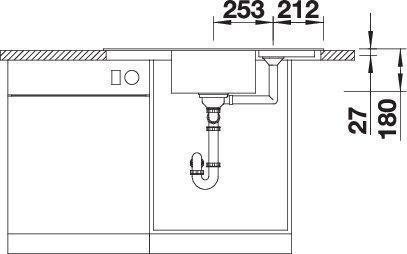 Image du produit Blanco Zia 9 E (Éviers à poser, 93 cm, 51 cm)
