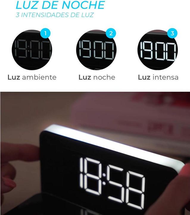 Image du produit KSIX Réveil & chargeur QI