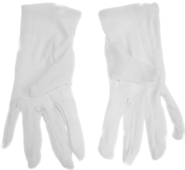 Image du produit Gant en coton blanc (paire) taille M (8), longueur 24 cm (M)