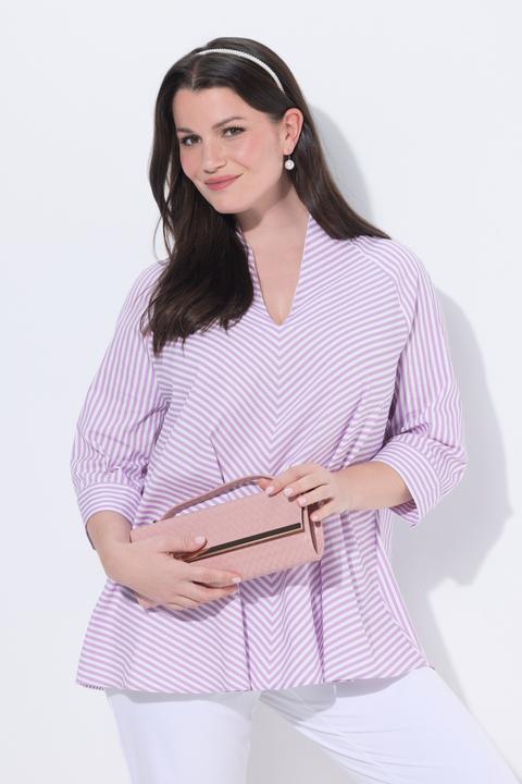 Actual product image Ulla Popken Diagonal Striped Blouse (60)