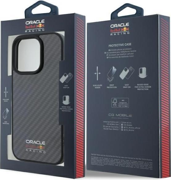 Actual product image Red Bull RBHMP16L24CFILSK iPhone 16 Pro 6.3" hardcase black Carbon Fiber Shiny Logo MagSafe (Apple iPhone 16 Pro)