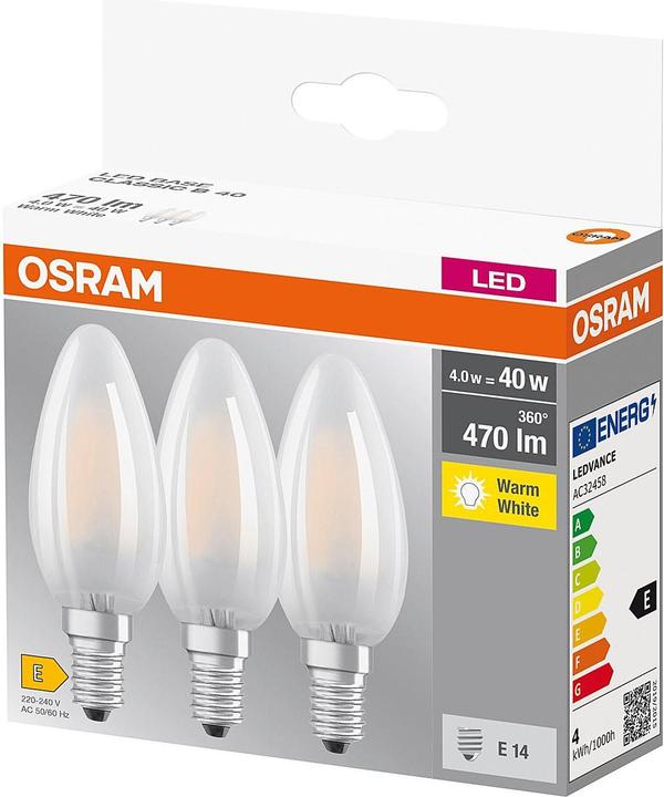 Produktbild Osram Led Base Classic B (E14, 4 W, 470 lm, 3 x, E)