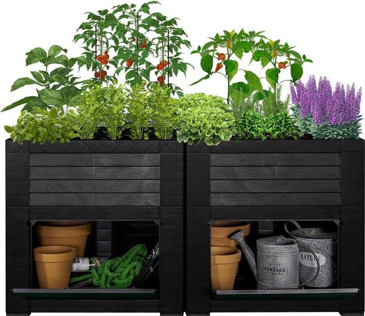 Actual product image Weber Home Raised bed with storage compartments