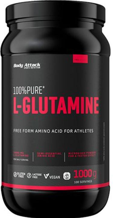 Body Attack L-Glutammina pura al 100% (barattolo da 1000g) (1 pz., Polvere, 1000 g)