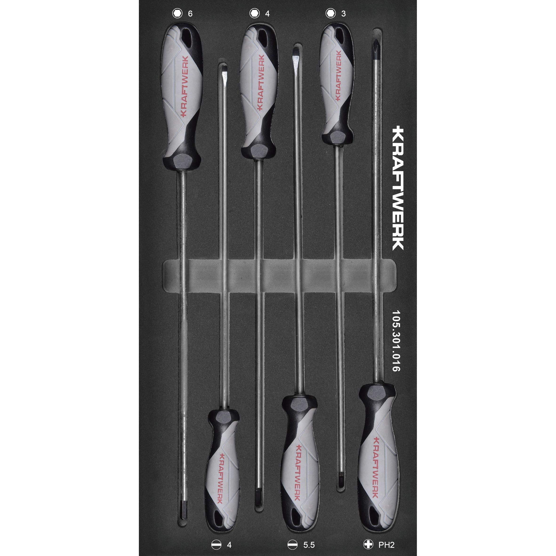 Kraftwerk, Zubehör Werkzeugaufbewahrung, Schraubendreher Schlitz PH Innensechsk. Einlage (S-Einlage)